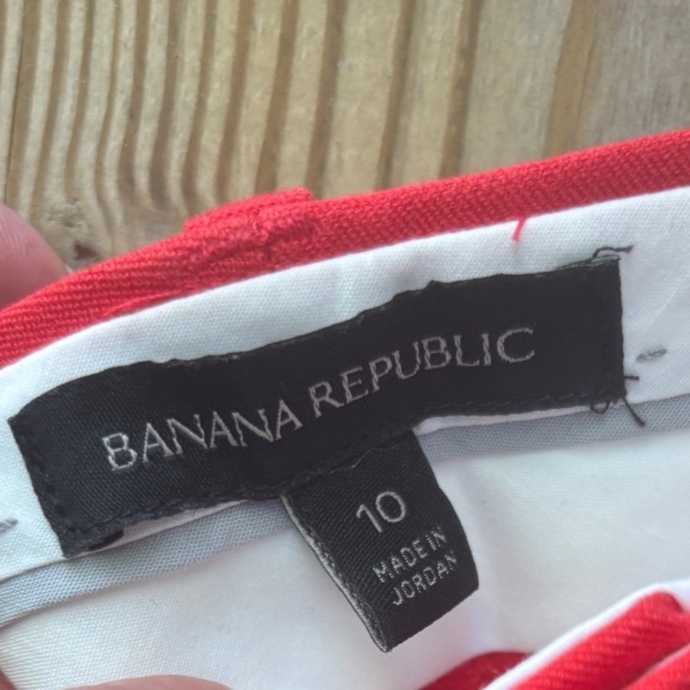 Banana Republic Sloan Pants Size 10 Tomato Red Ankle Slim Stretch Trousers - Picture 5 of 9